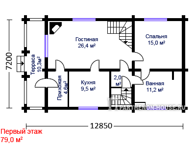 1 этаж Проект дома ДБГ 134-5